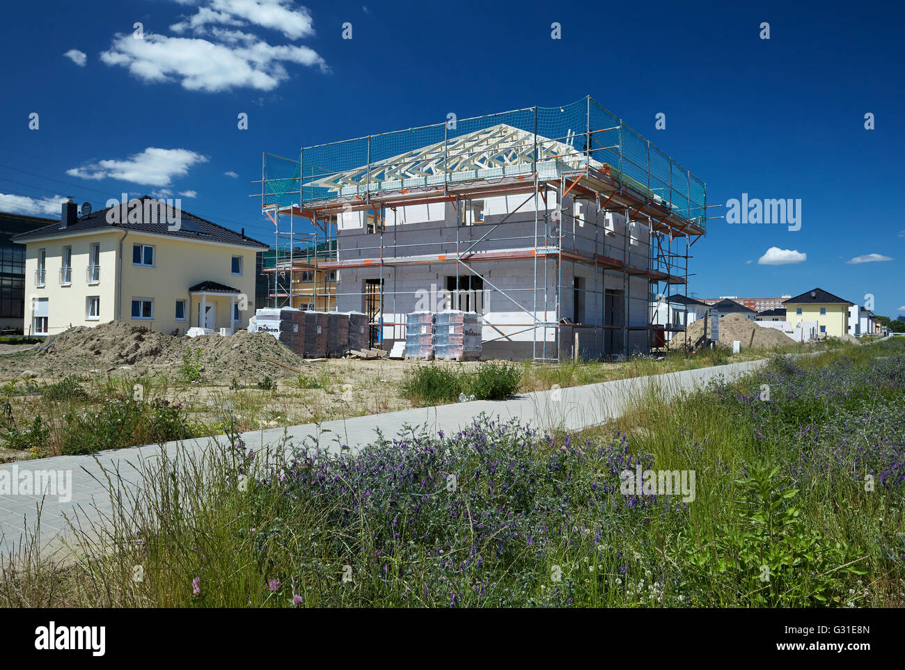 Berlino, Germania, housing development in Berlin-Lichtenberg Foto Stock