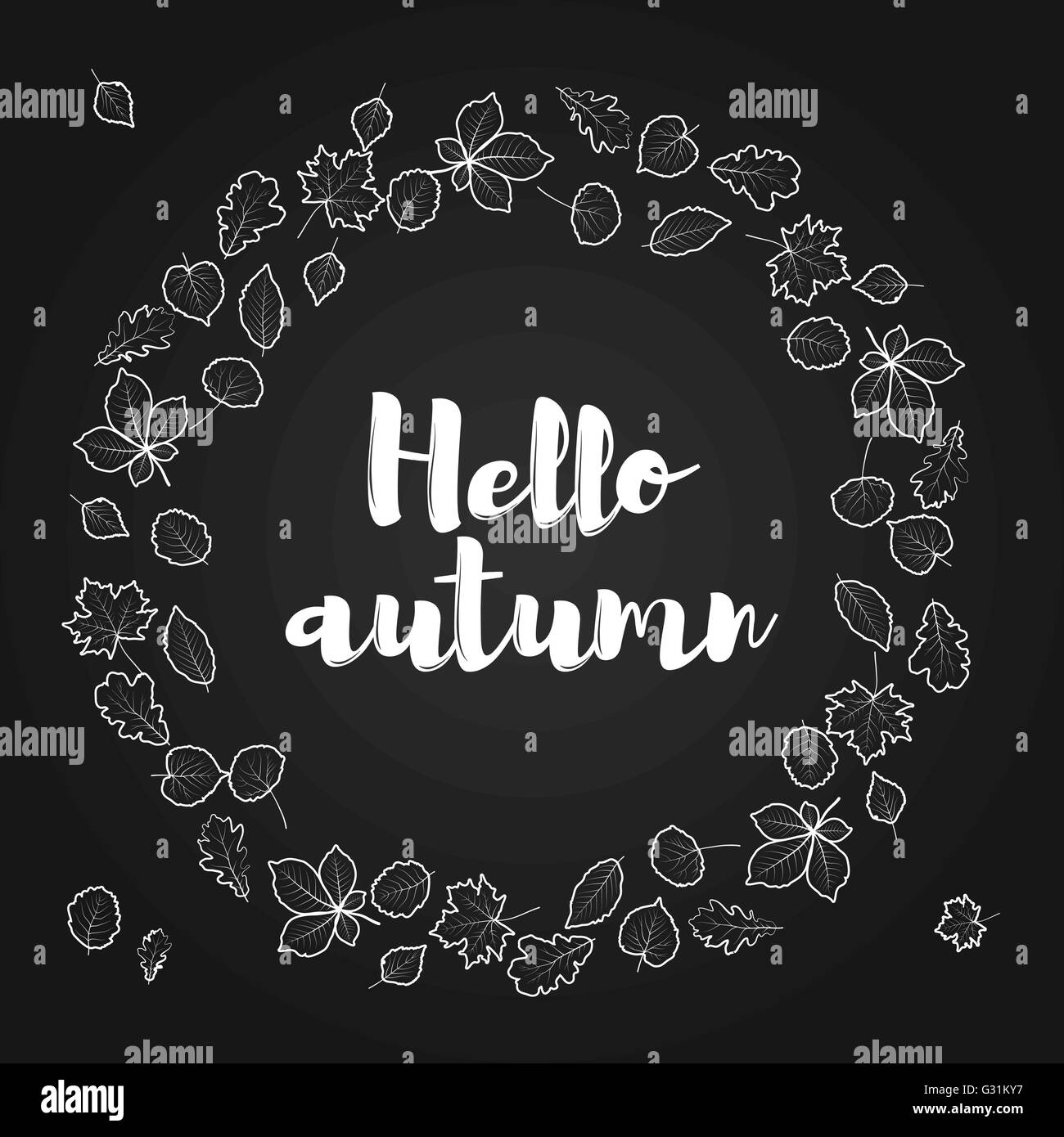 Ciao Foglie di autunno Illustrazione Vettoriale