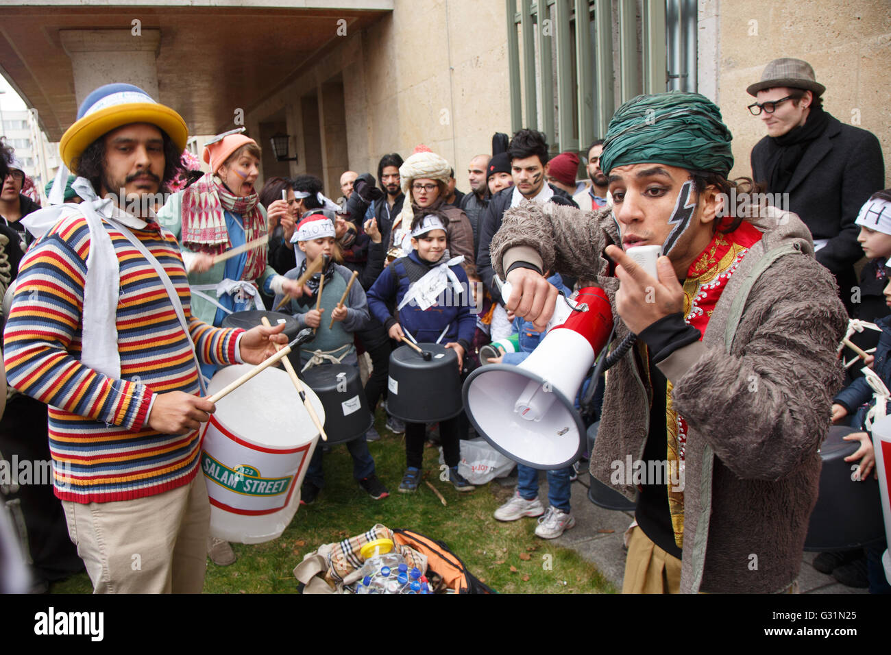 Berlino, Germania, il carnevale era fuggito il luogo di Luftbruecke Foto Stock