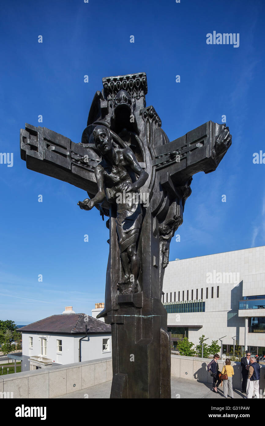 Cristo re scultura statua Dun Laoghaire Foto Stock