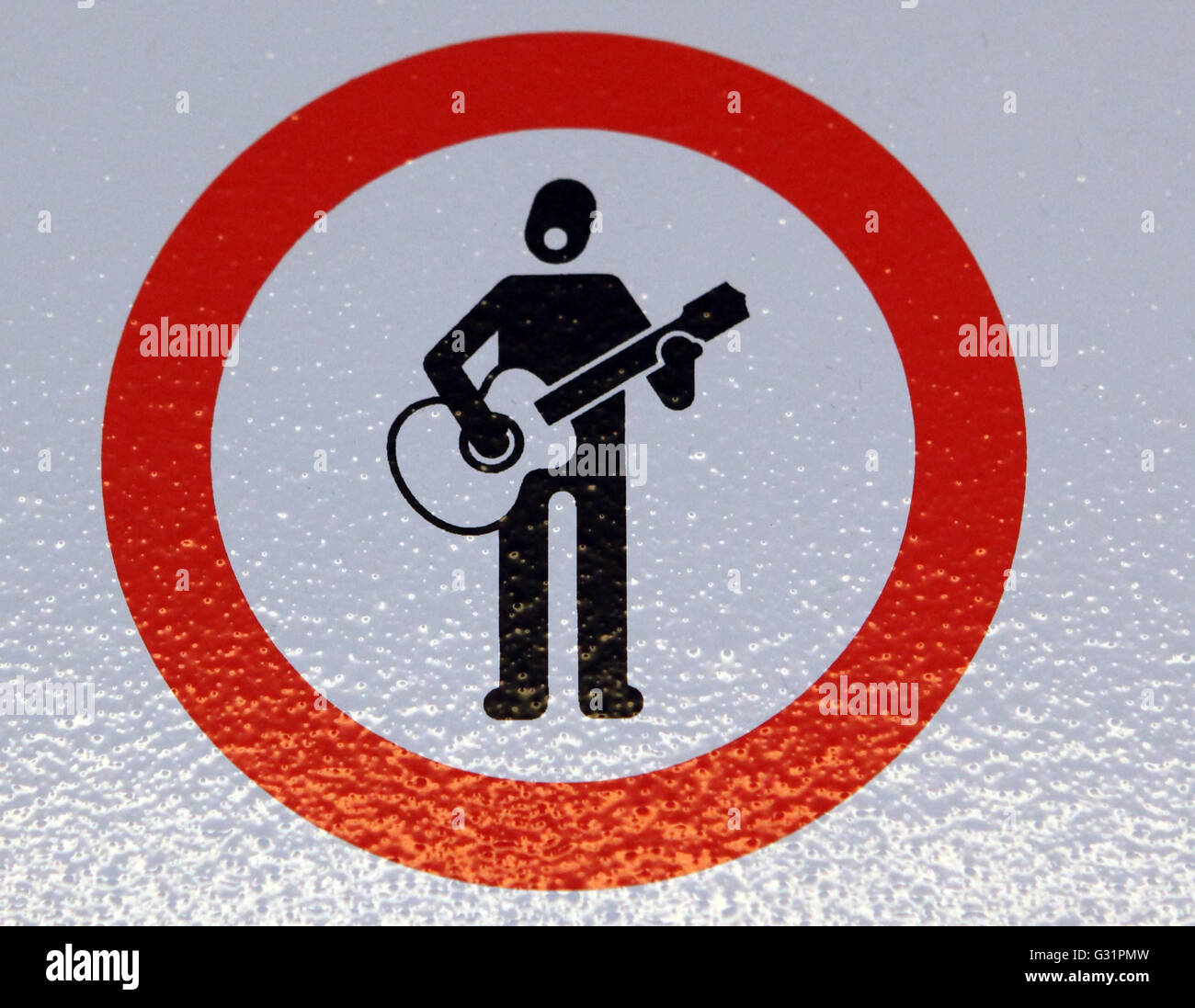 Zuerich, Svizzera, segno, musica vietati Foto Stock