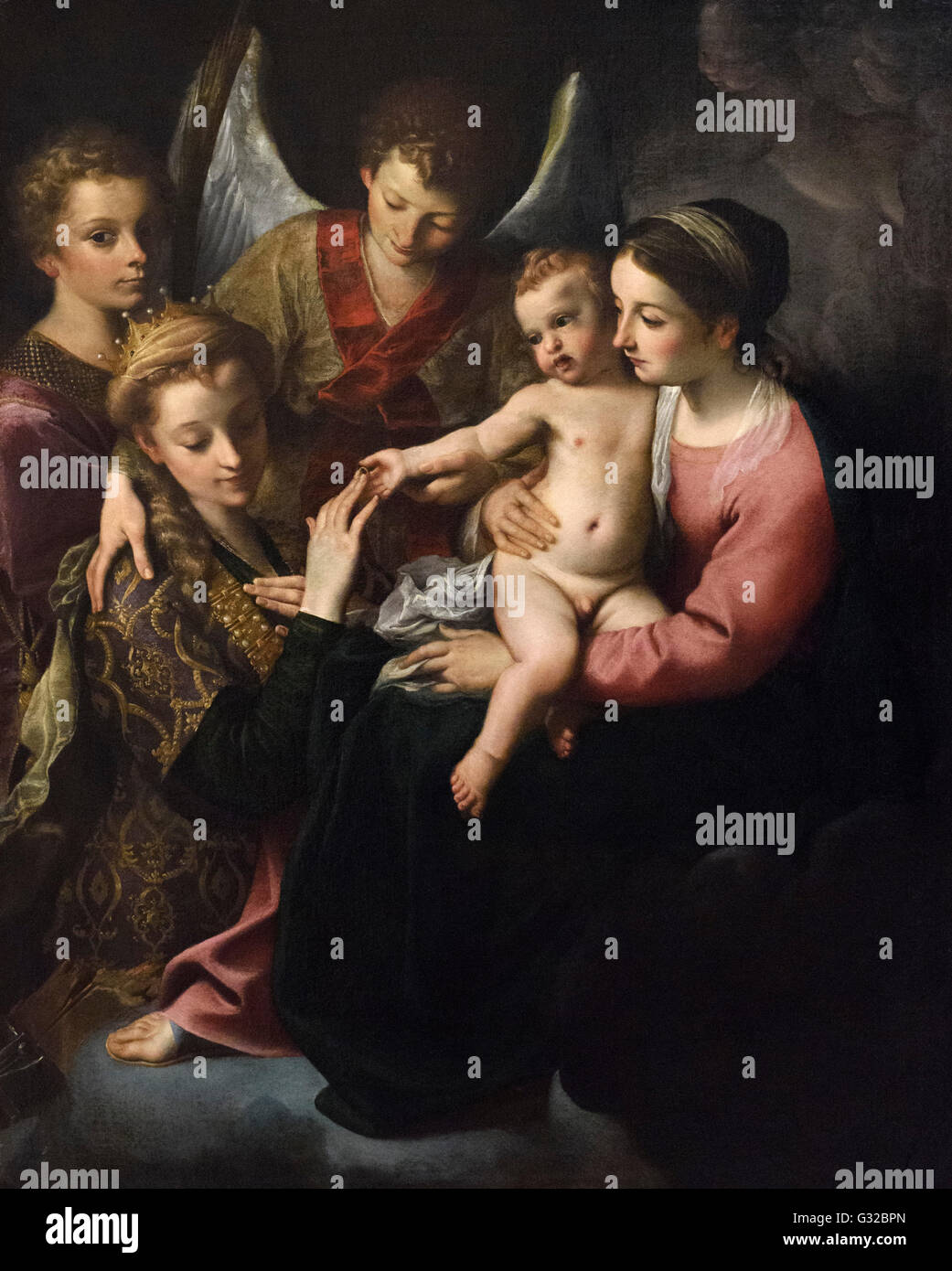 Annibale Carracci (1560-1609), il Matrimonio mistico di Santa Caterina, 1585. Sposa Foto Stock