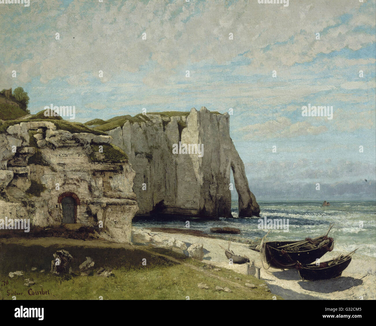 Gustave Courbet - Le Scogliere di Etretat dopo la tempesta - Musée d'Orsay, Parigi Foto Stock