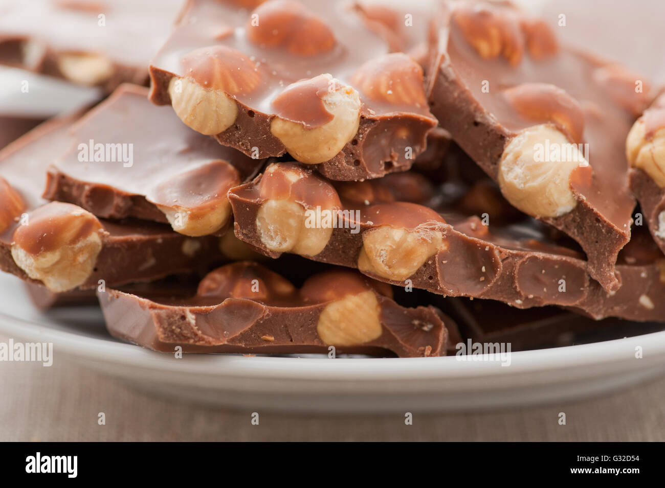 Cioccolato con nocciole Foto Stock