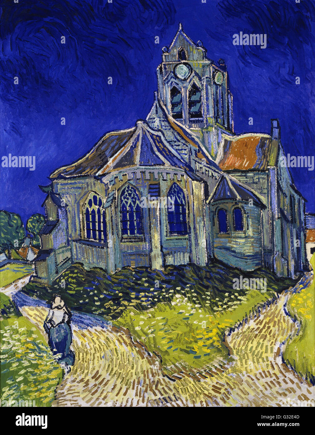 Vincent van Gogh - La Chiesa di Auvers-sur-Oise, vista dall'Abside - Musée d'Orsay, Parigi Foto Stock