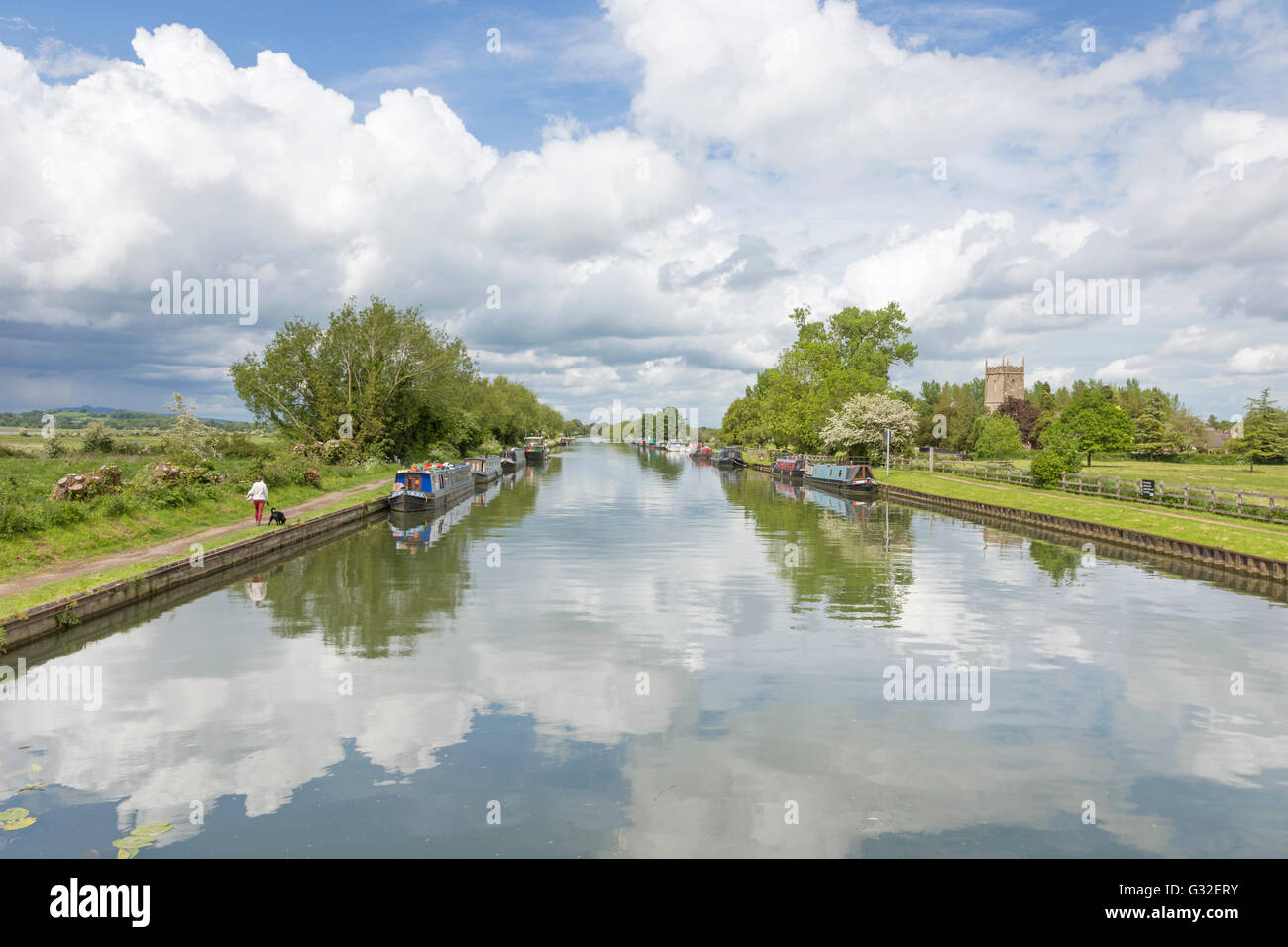 Il Gloucester e Nitidezza Canal vicino Frampton on severn, Gloucestershire, England, Regno Unito Foto Stock