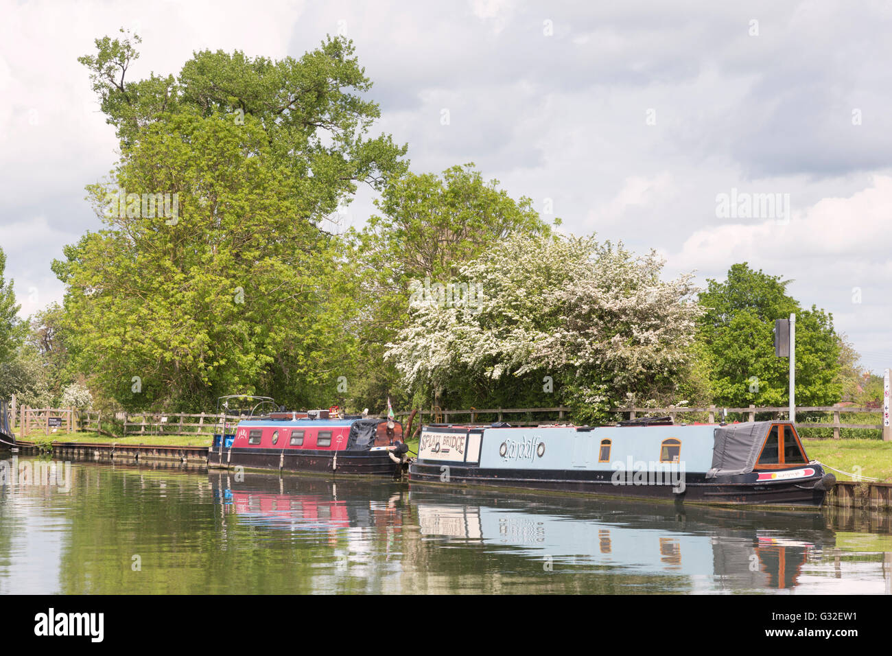 Il Gloucester e Nitidezza Canal vicino Frampton on severn, Gloucestershire, England, Regno Unito Foto Stock