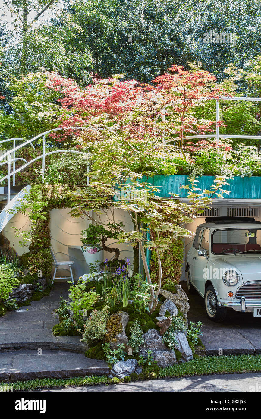 Chelsea Flower Show 2016 Senri Sentei Garage Giardino da Kazuyuki Ishihara Foto Stock