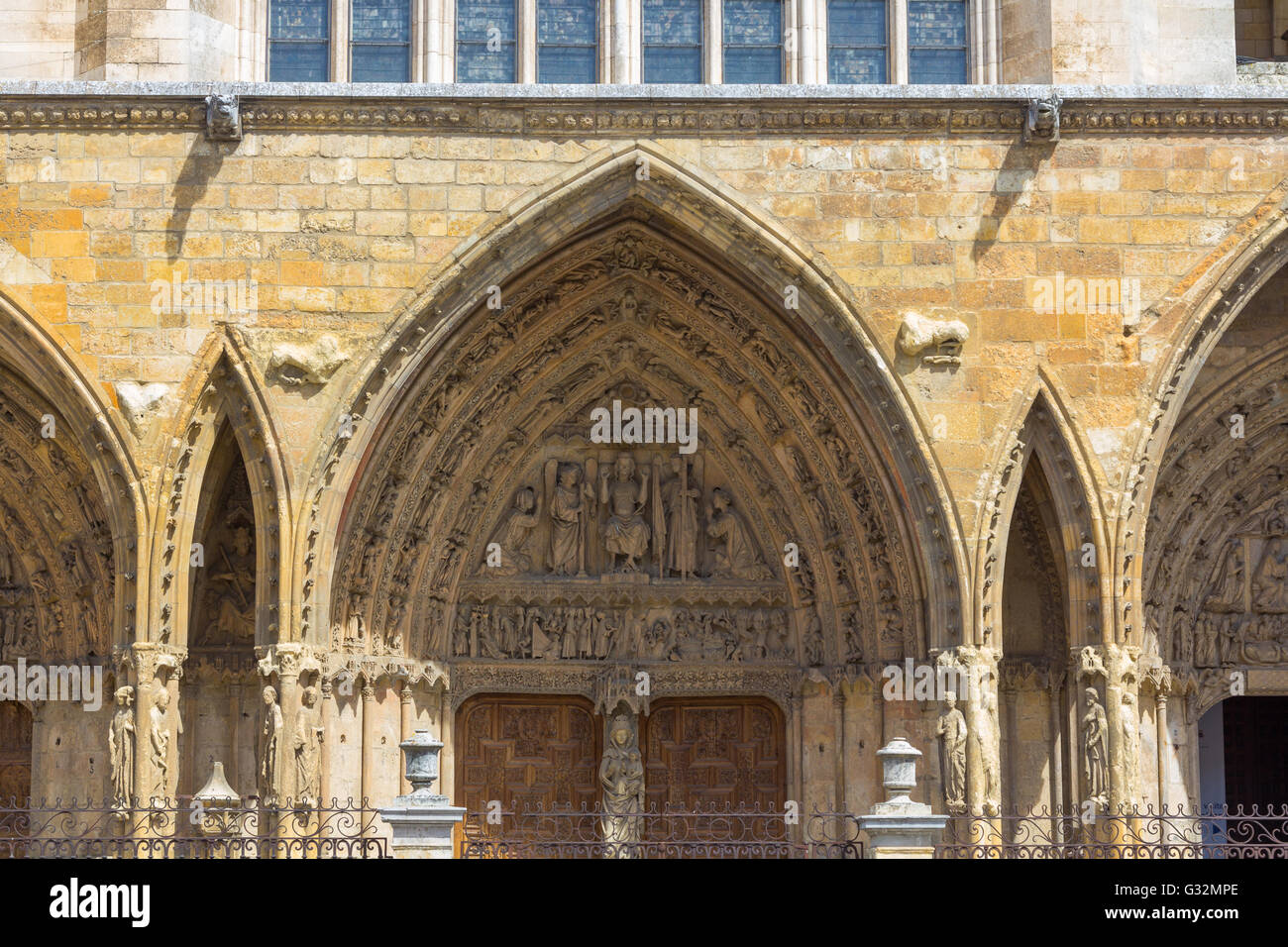 Famosa Cattedrale di Leon in Spagna Foto Stock