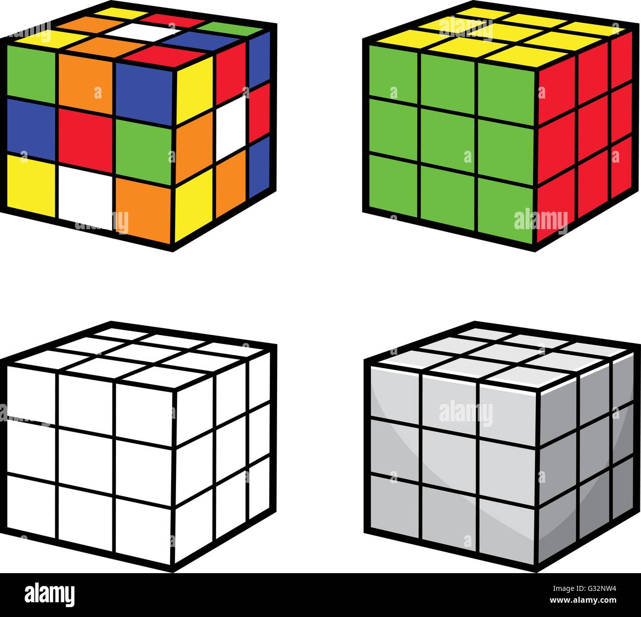 Cubo Puzzle, Gioco cervello, ricreazione Illustrazione Vettoriale