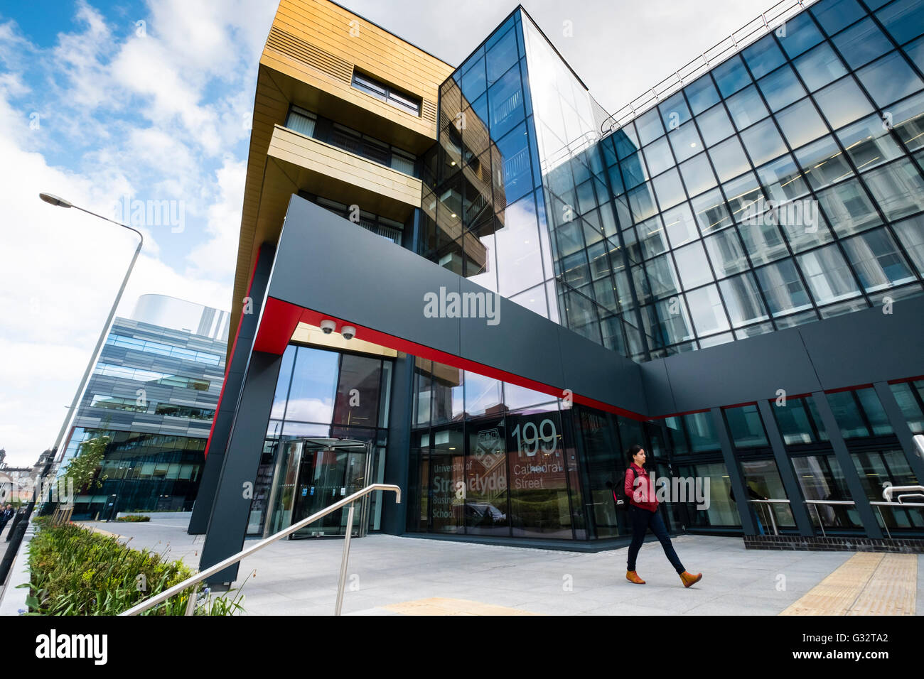 Esterno dell Università di Strathclyde Business School di Glasgow, Scotland, Regno Unito Foto Stock