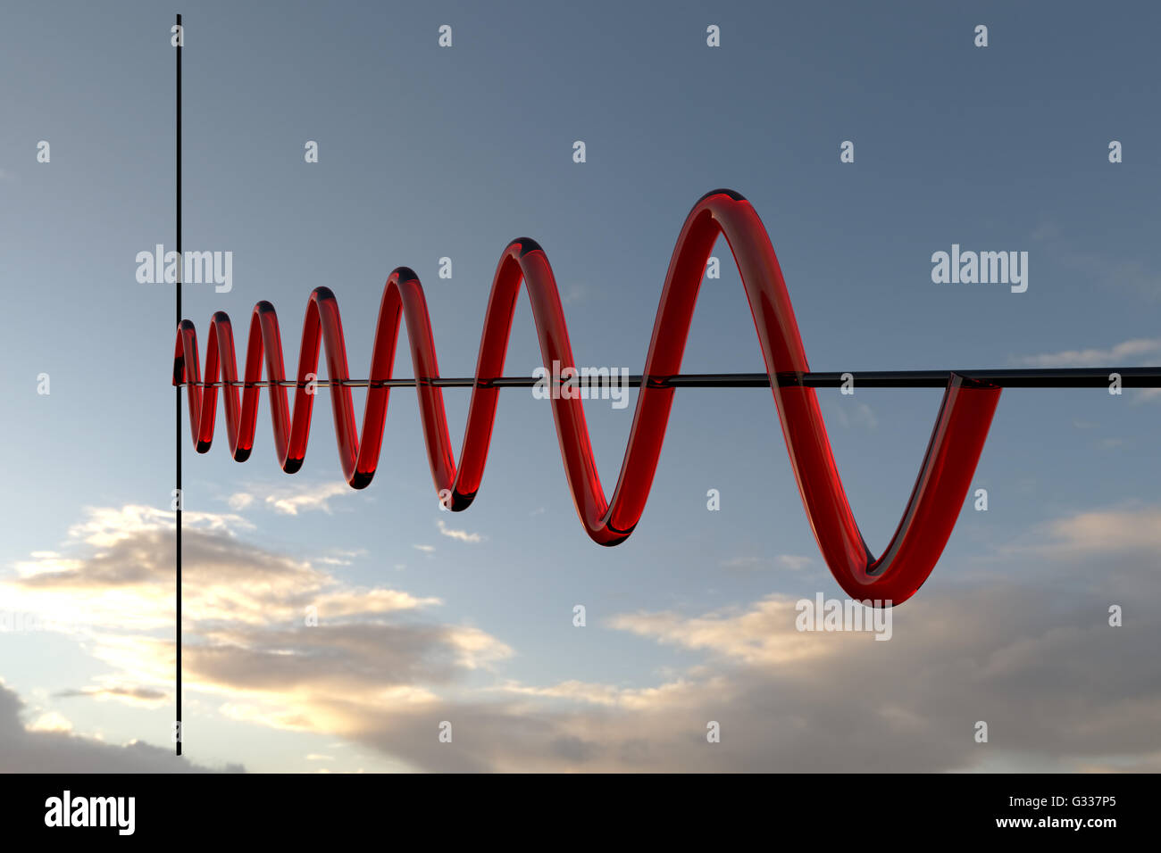 Sinusoide. 3d illustrazione Foto Stock