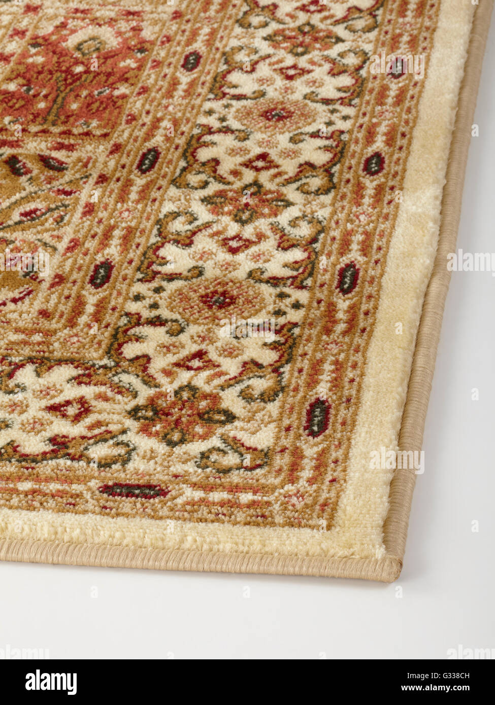Tappeto orientale con floreali e geometriche ornamento astratto tessuto texture. Foto Stock