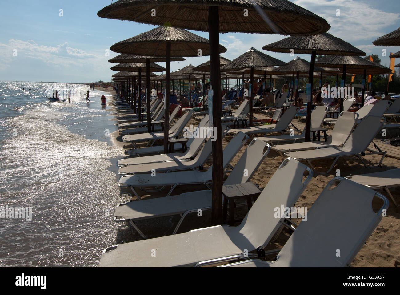 Potamos beach, Epanomi, Grecia. Foto Stock