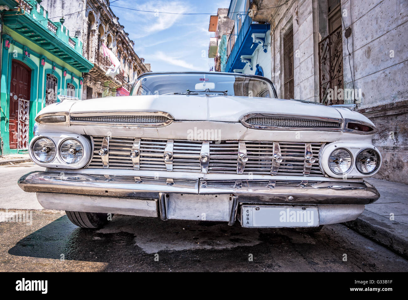Vintage americano classico auto in Havana, Cuba Foto Stock