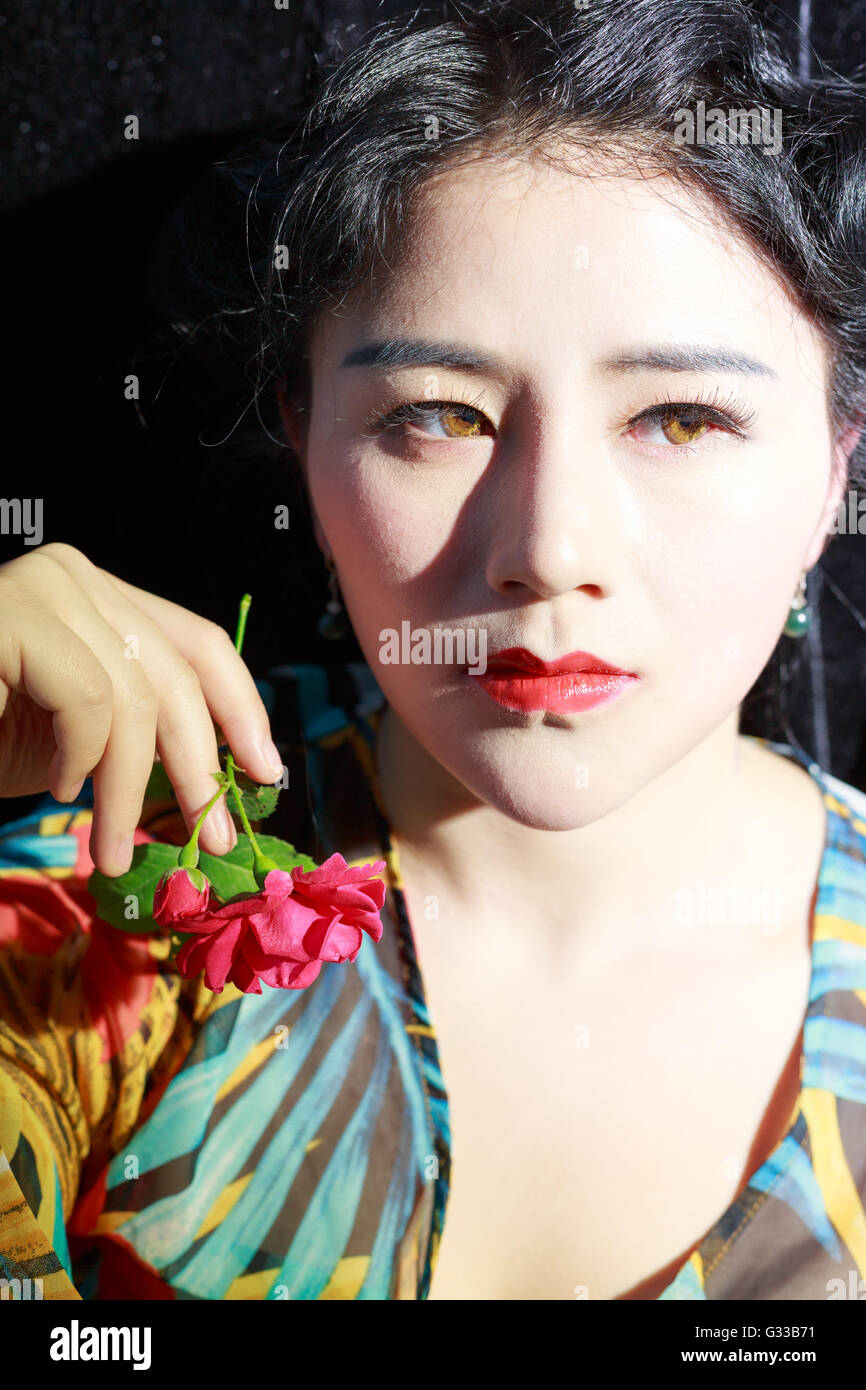 Ragazze asiatiche sono costituenti feature faccia Foto Stock