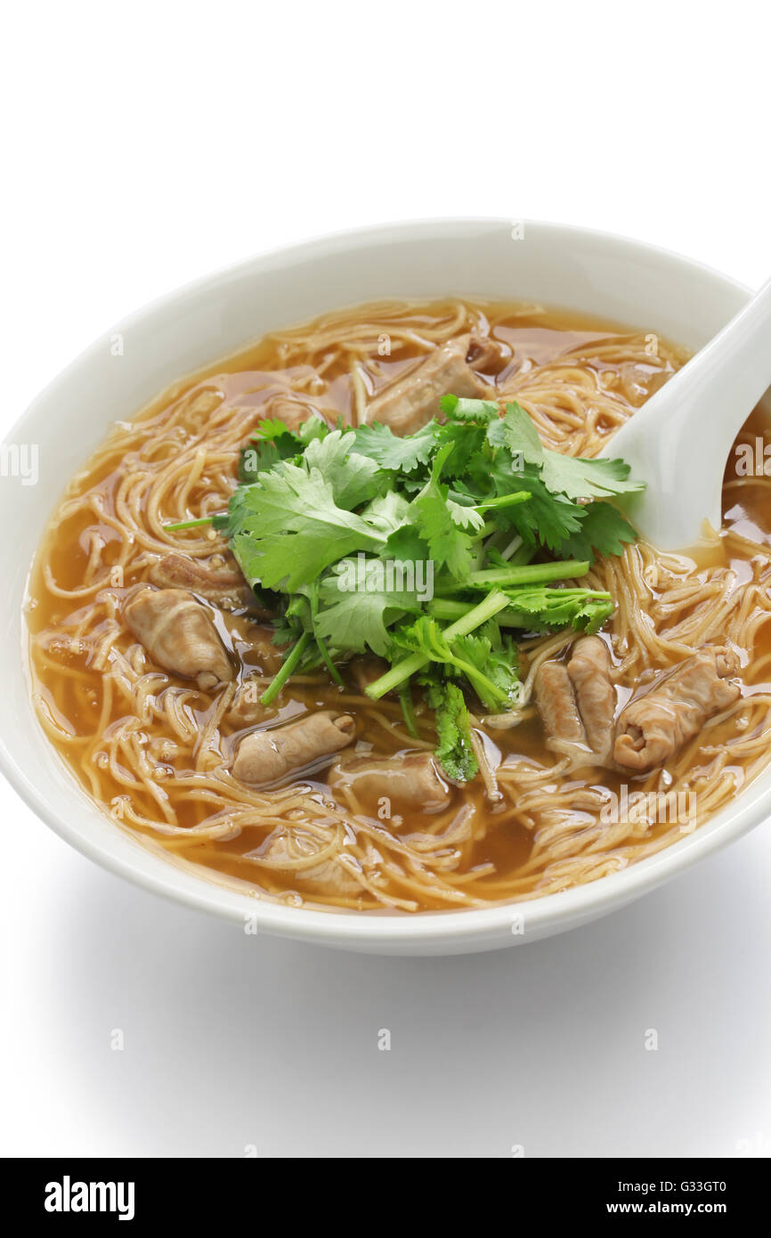 La carne di maiale intestino crasso Zuppa di vermicelli, Taiwanese cucina noodle Foto Stock