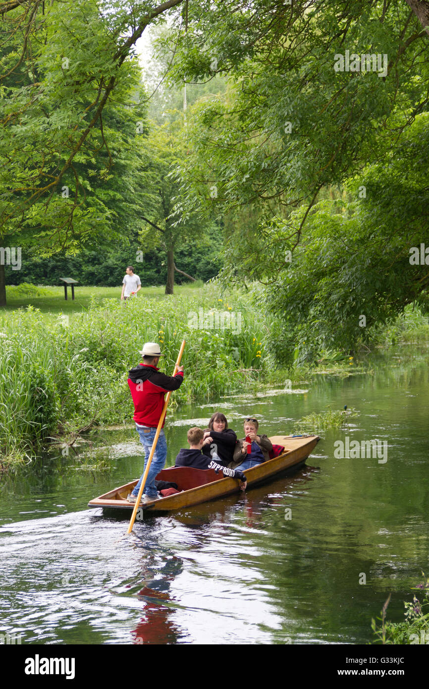 Punting sul fiume Stour in Canterbury Kent Foto Stock