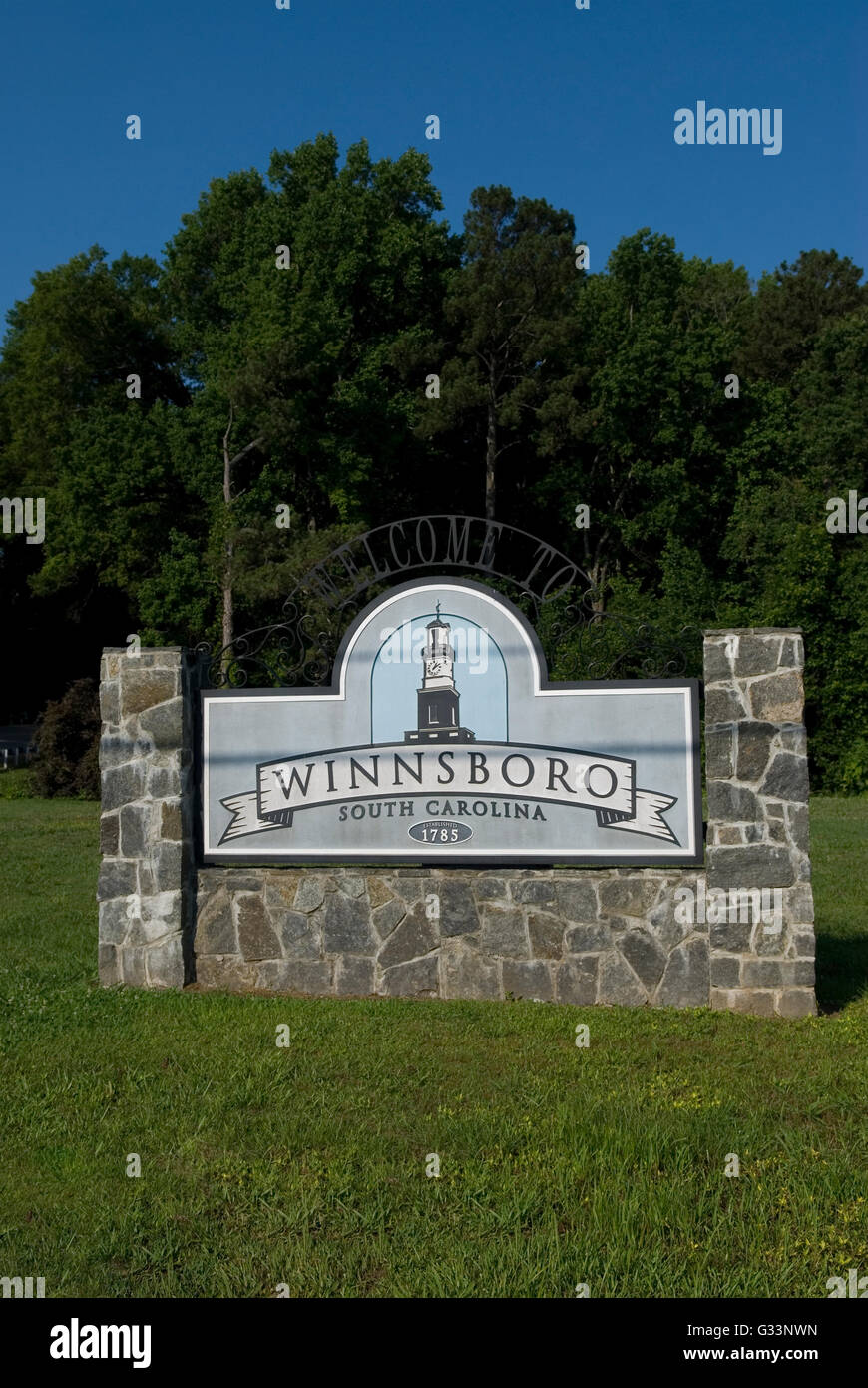 Winnsboro Carolina del Sud segno USA Foto Stock