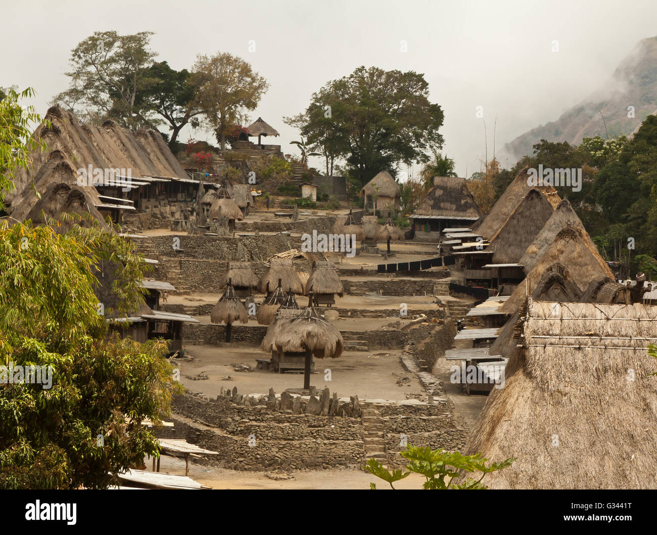 Villaggio tradizionale Bena sull isola di Flores Indonesia Foto Stock