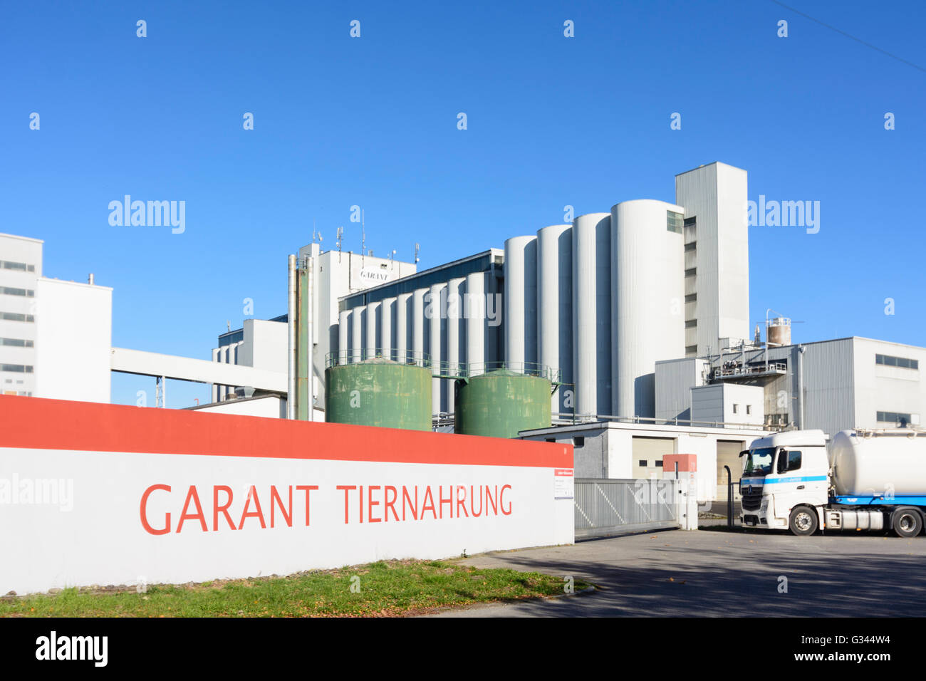 Factory garantire mangimi, Austria, Oberösterreich, Austria superiore, , Aschach an der Donau Foto Stock