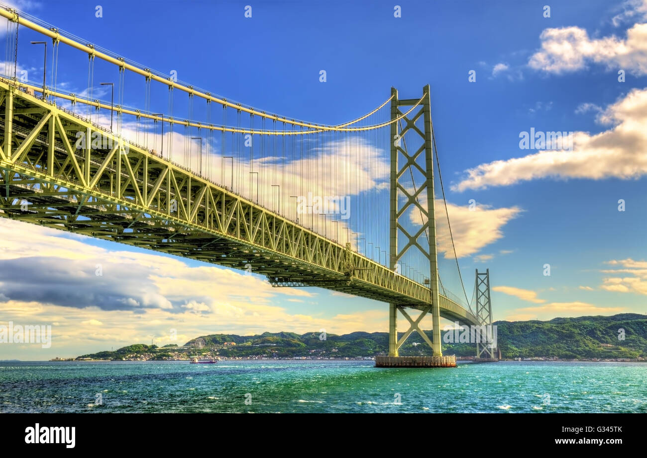 Akashi Kaikyo ponte di sospensione in Giappone Foto Stock