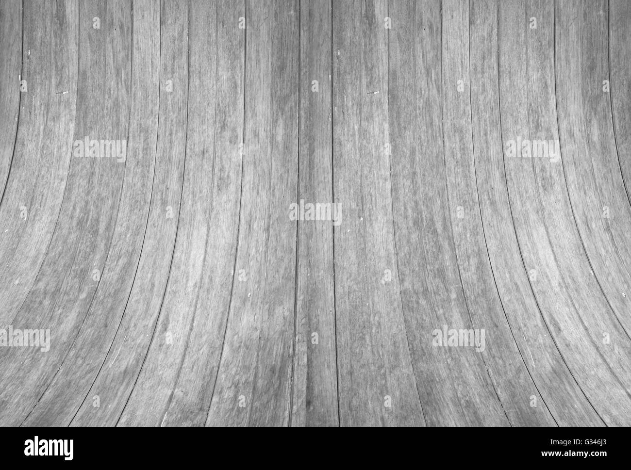 In bianco e nero in legno tono Curva a muro la texture di sfondo, stock photo Foto Stock
