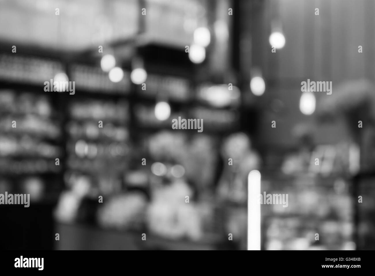 Coffee shop sfocare lo sfondo bianco e nero con tono, stock photo Foto Stock