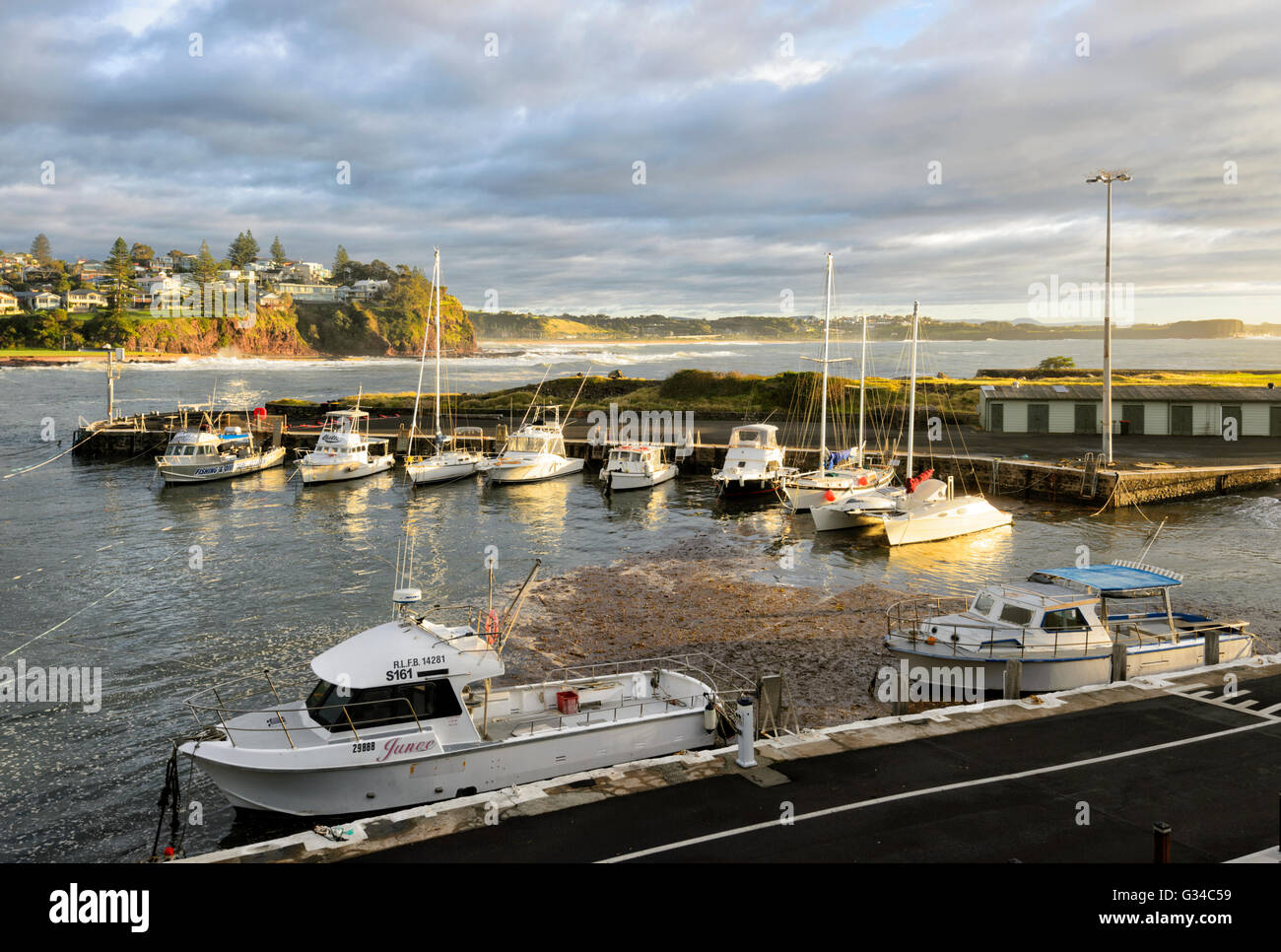 Kiama Harbour nel sol levante, Illawarra Costa, Nuovo Galles del Sud, Australia Foto Stock