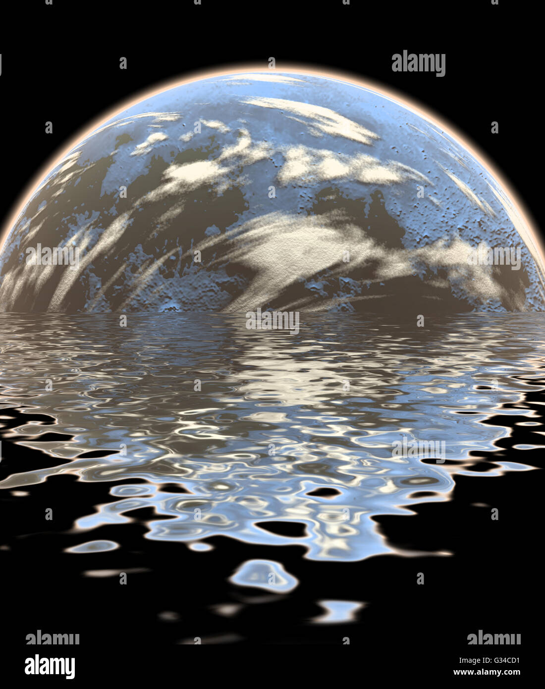 Pianeta spazio illustrazione a stella Foto Stock