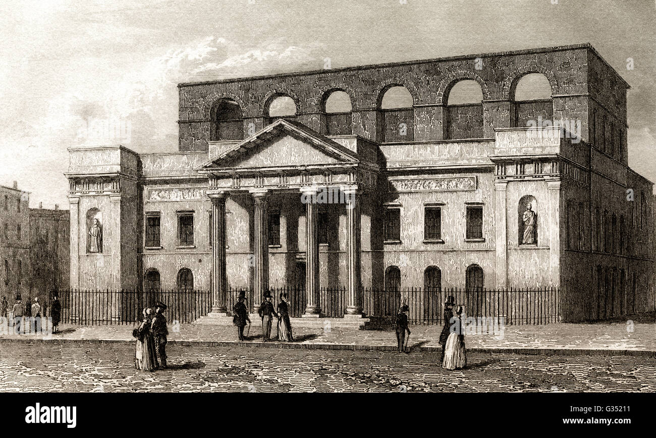 Il Royal Theatre, Covent Garden, nel West End di Londra, Inghilterra, XVIII secolo Foto Stock
