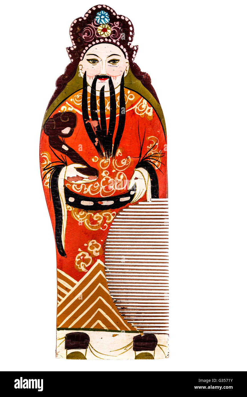 La Changzhou pettine è un tipo di dipinte a mano e pettine prodotte in Changzhou, Jiangsu, Cina. Isolato Foto Stock