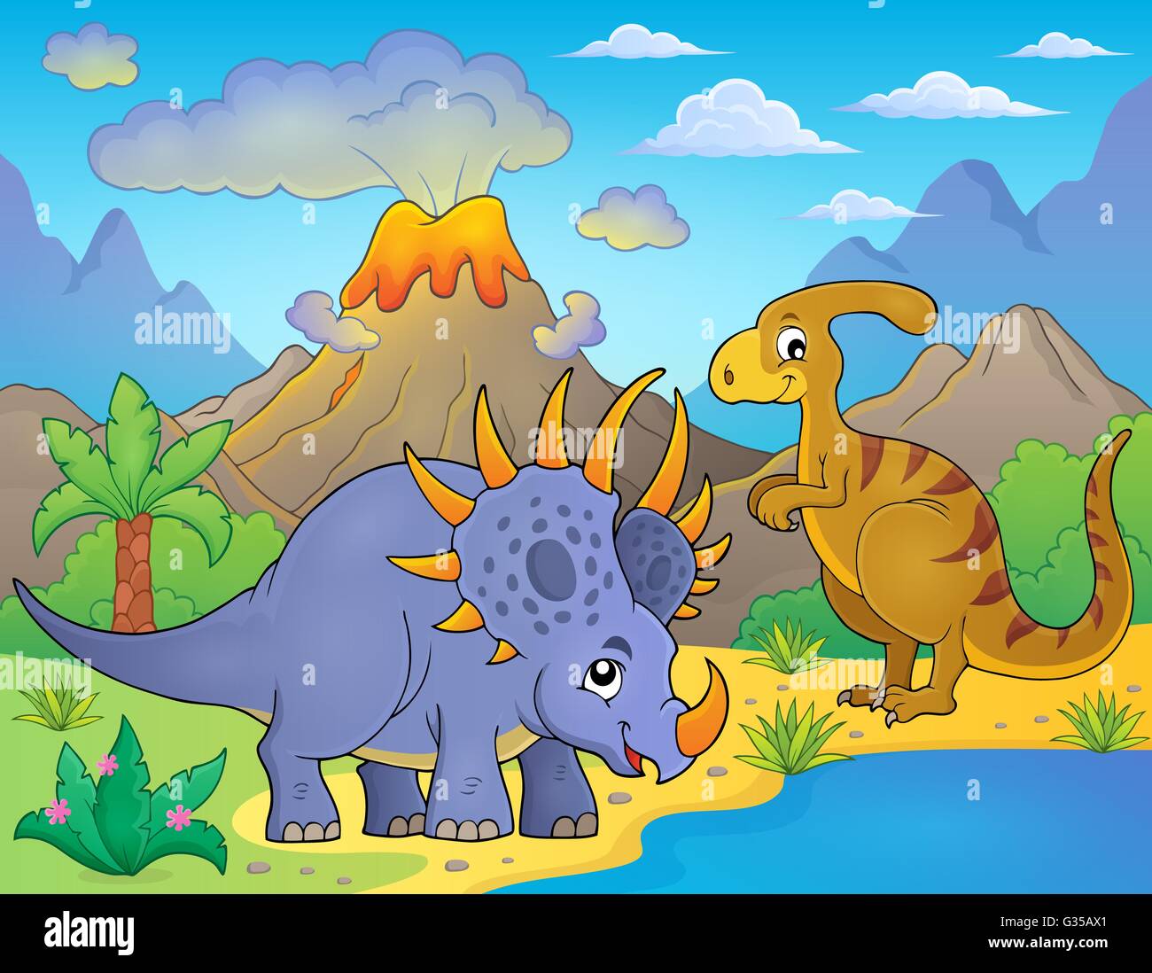 Argomento di dinosauri immagine 8 - foto illustrazione. Foto Stock