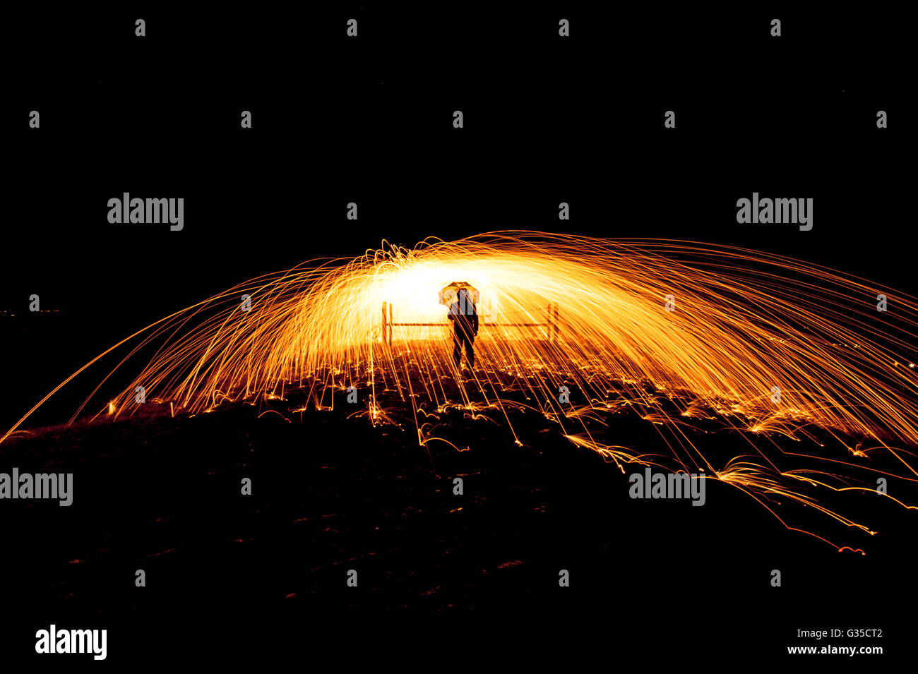 Pioggia di fuoco Foto Stock
