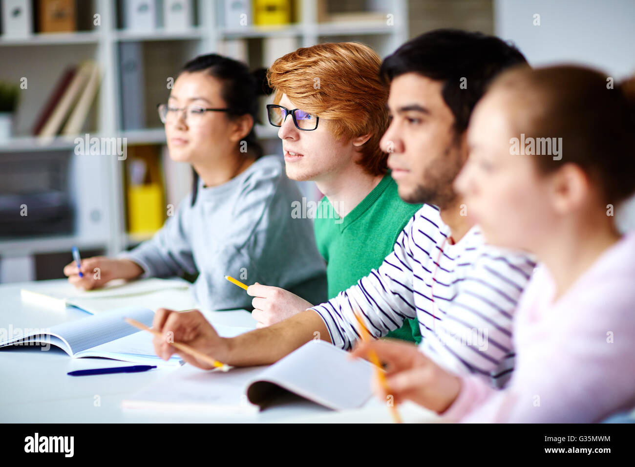Ai partecipanti alla conferenza Foto Stock