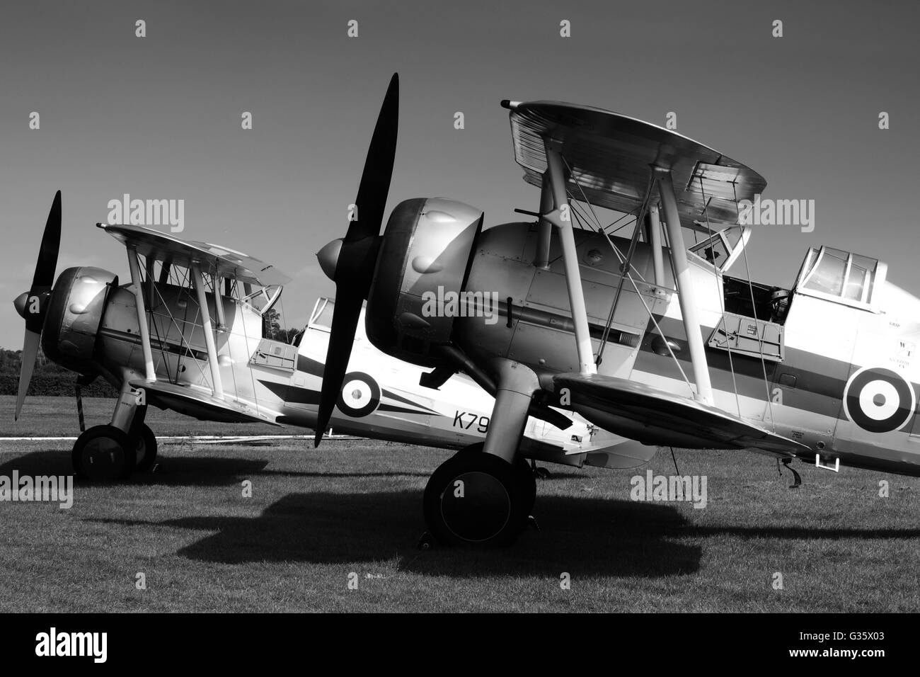 Gloster Gladiatore !! N5903, G-HY 1 K7985, G-AMRK, a Old Warden, Bedfordshire, Foto Stock