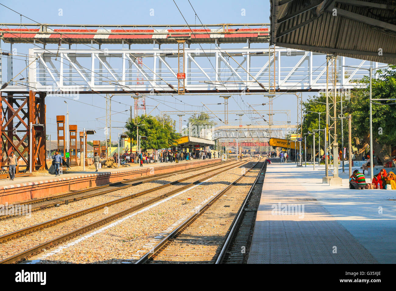 Stazione ferroviaria Agra, Uttar Pradesh, India, Asia Foto Stock