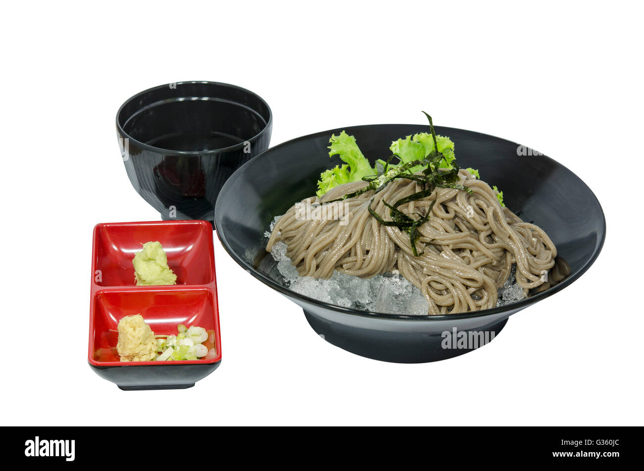 Giapponese a base di noodle freddo - saru soba Foto Stock