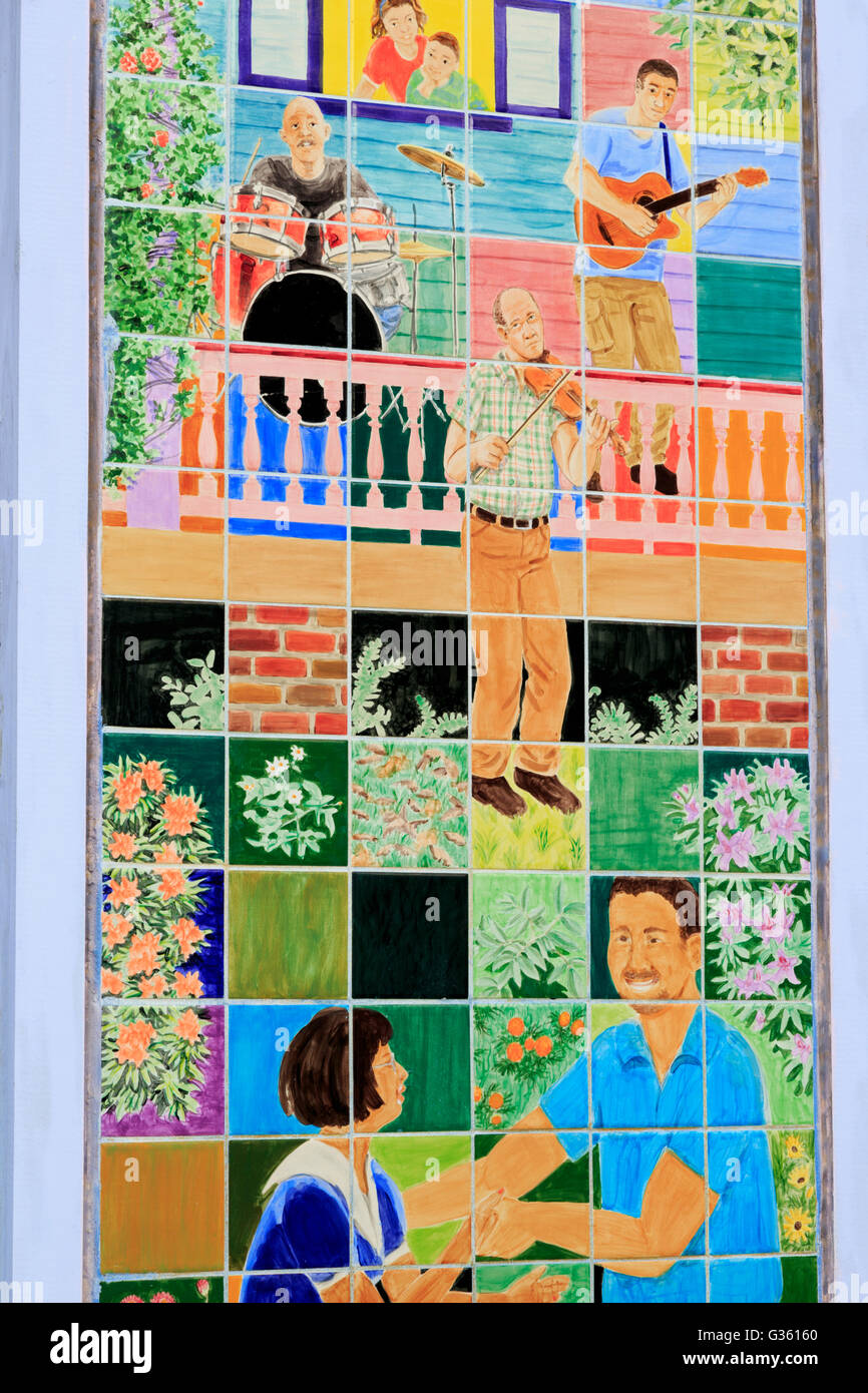 Mosaico, Red River District, Shreveport, Louisiana, Stati Uniti d'America Foto Stock