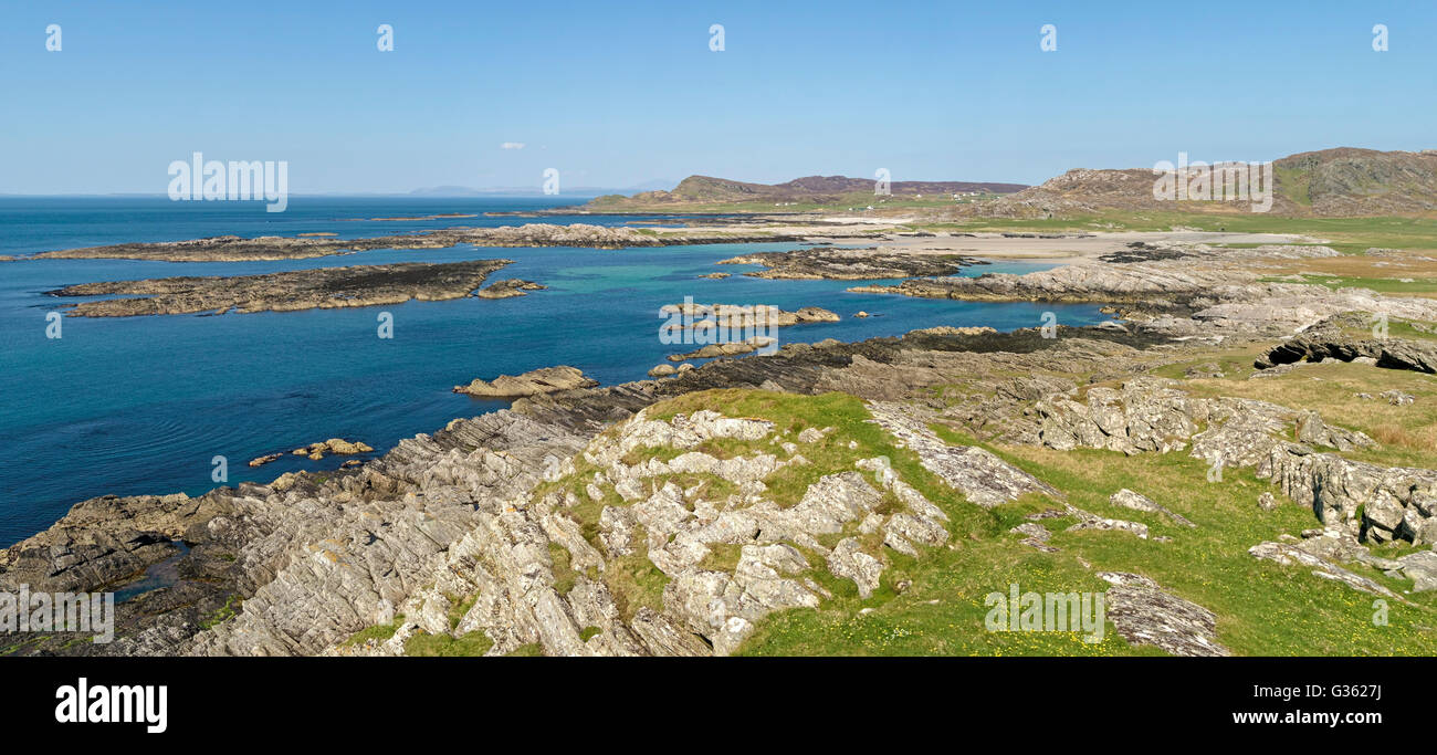 La costa occidentale dell'isola di Colonsay, scozzesi Ebridi, Scotland, Regno Unito. Foto Stock