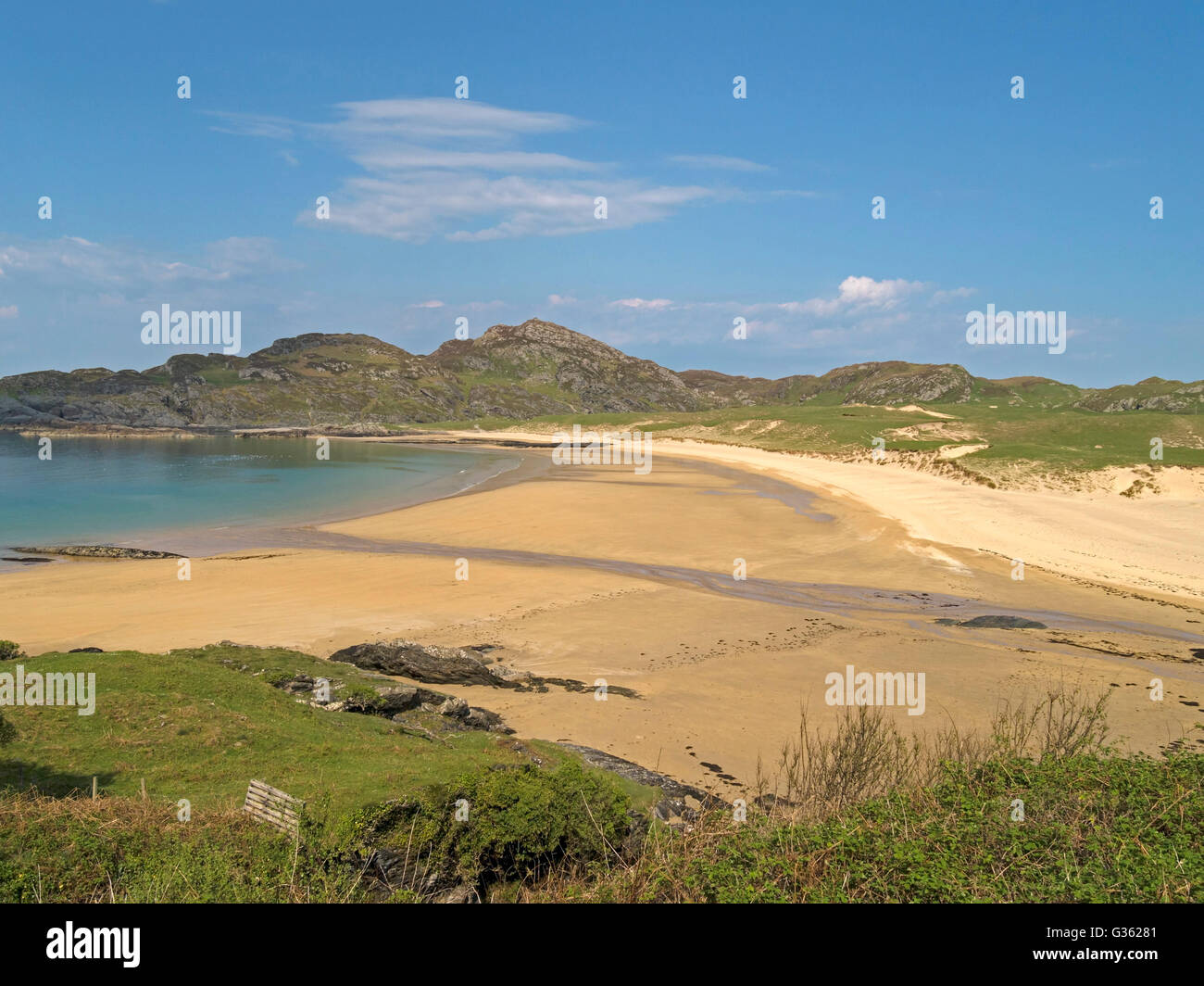 Kiloran Bay beach,Isola di Colonsay, scozzesi Ebridi, Scotland, Regno Unito. Foto Stock