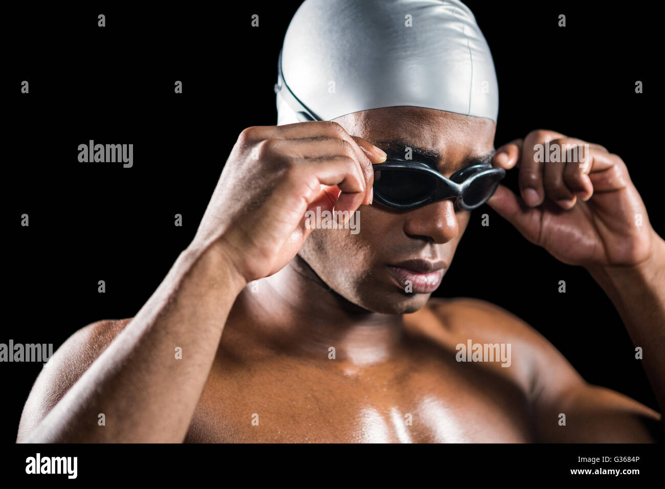 Nuotatore pronto a immersione Foto Stock