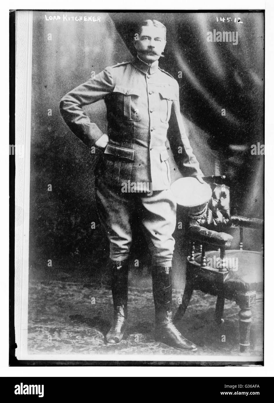 Herbert Kitchener, primo Earl Kitchener (1850-1916) era un British maresciallo di campo che hanno combattuto nella battaglia di Omdurman in Sudan, la guerra boera e la prima metà della guerra mondiale I. Foto Stock