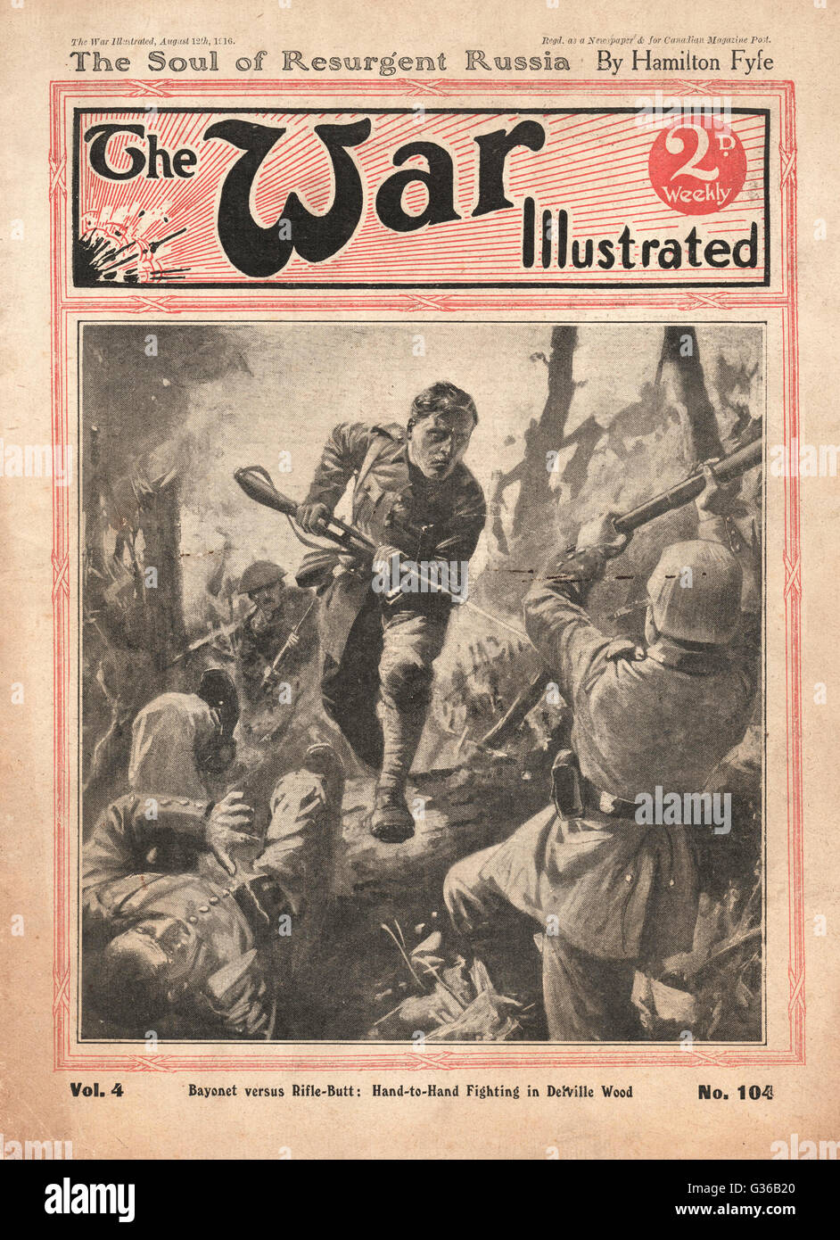1916 la guerra ha illustrato i combattimenti a mano a mano a Delville Legno Foto Stock