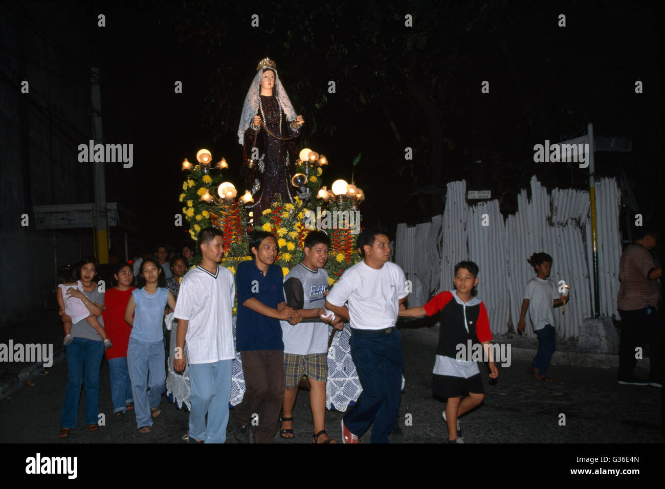 Processione di Pasqua, Giovedi Maunday, Manila Filippine Foto Stock Processione di Pasqua, Giovedi Maunday, Manila Filippine Foto Stock