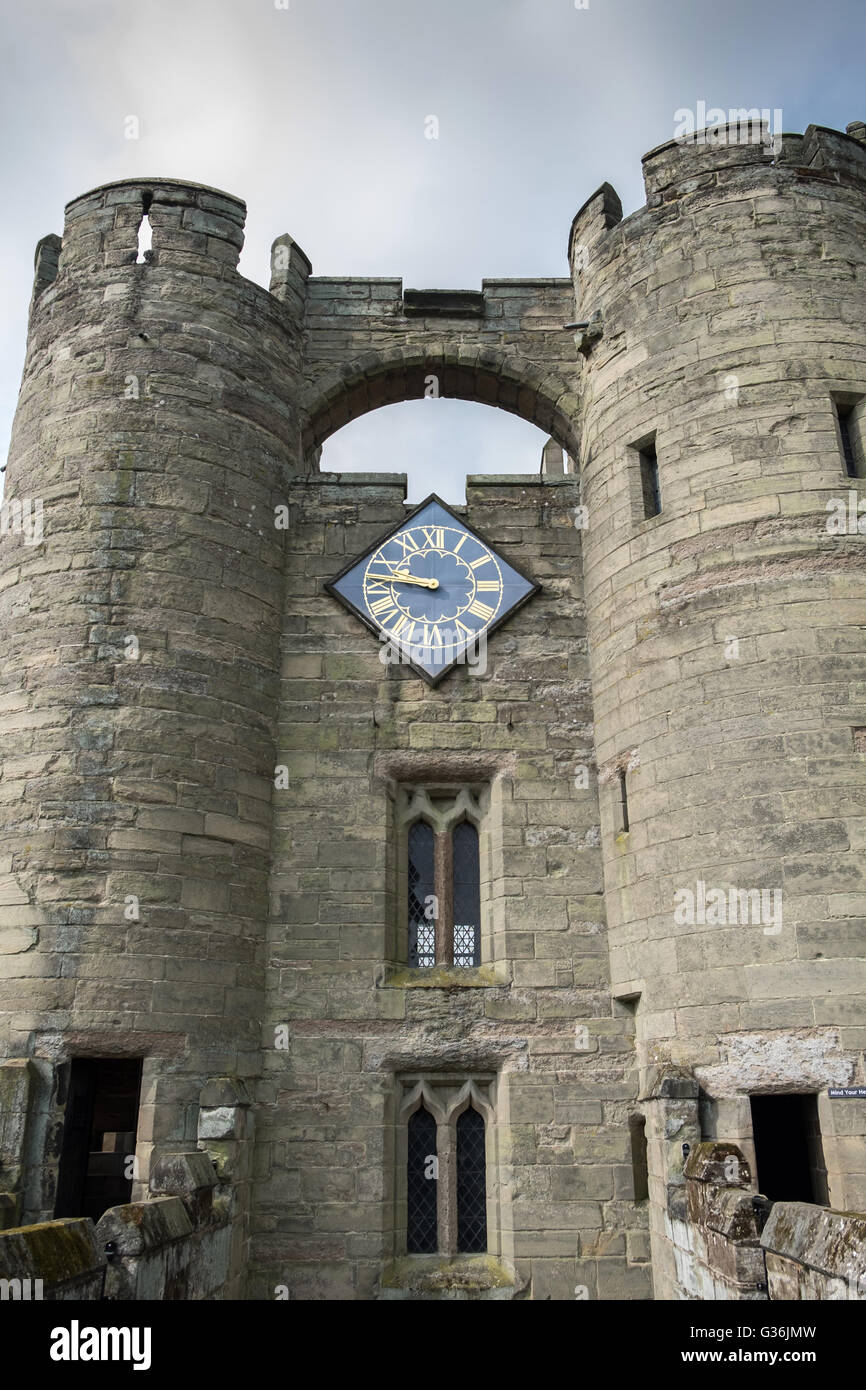 Vista del Castello di Warwick, Warwickshire, Regno Unito Foto Stock