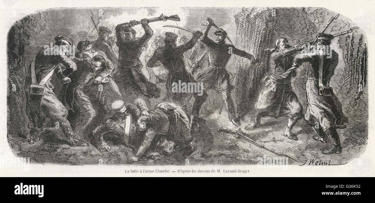 Di mano in mano a combattere in Guerra di Crimea data: 1857 Foto Stock