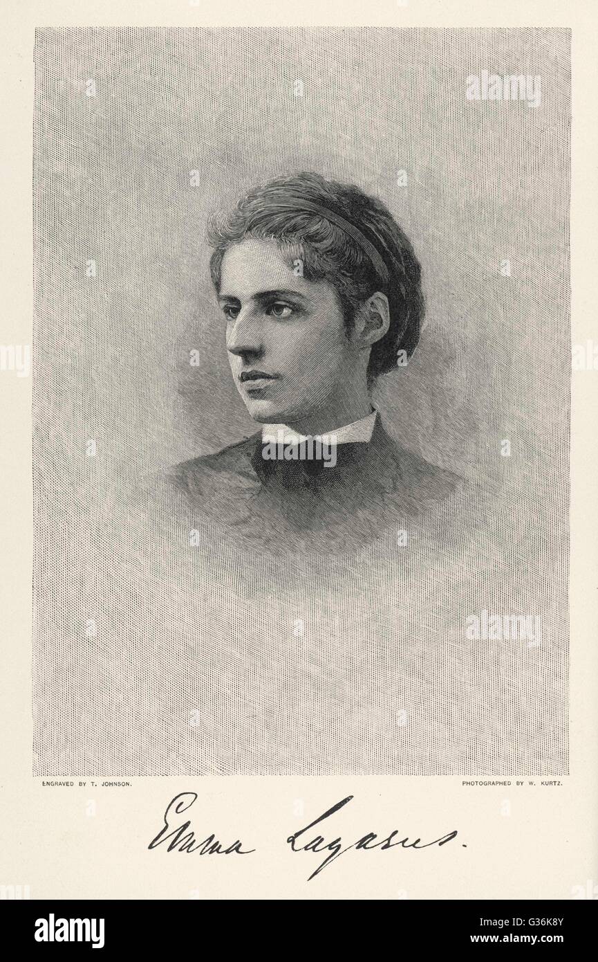 Emma Lazarus (1849 - 1887), poeta americano: autore di iscrizione sulla Statua della Libertà Foto Stock