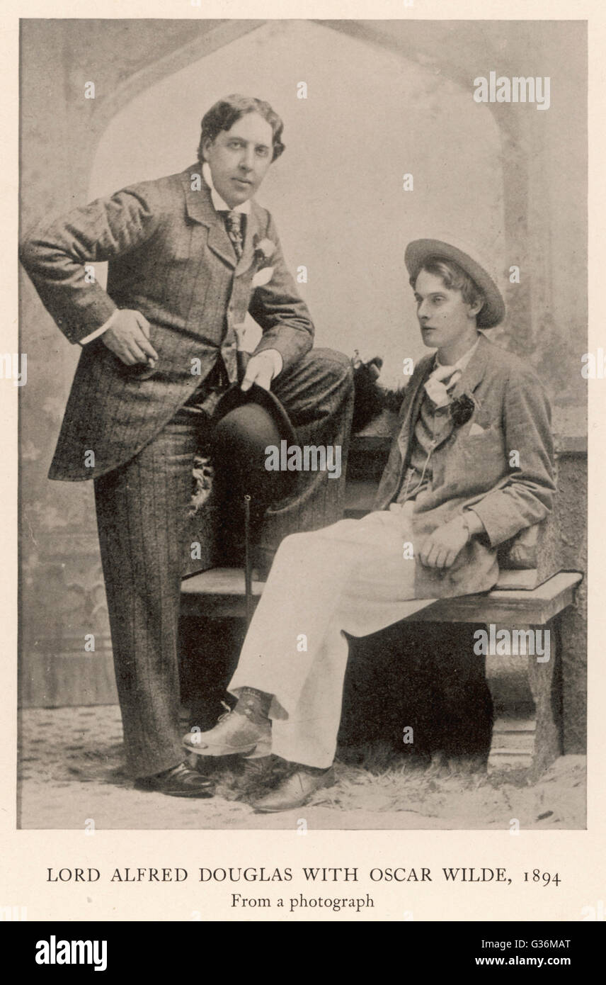 Lord Alfred Bruce Douglas (1870-1945), scrittore, con Oscar Wilde nel 1894, all'età 24 data: 1894 Foto Stock