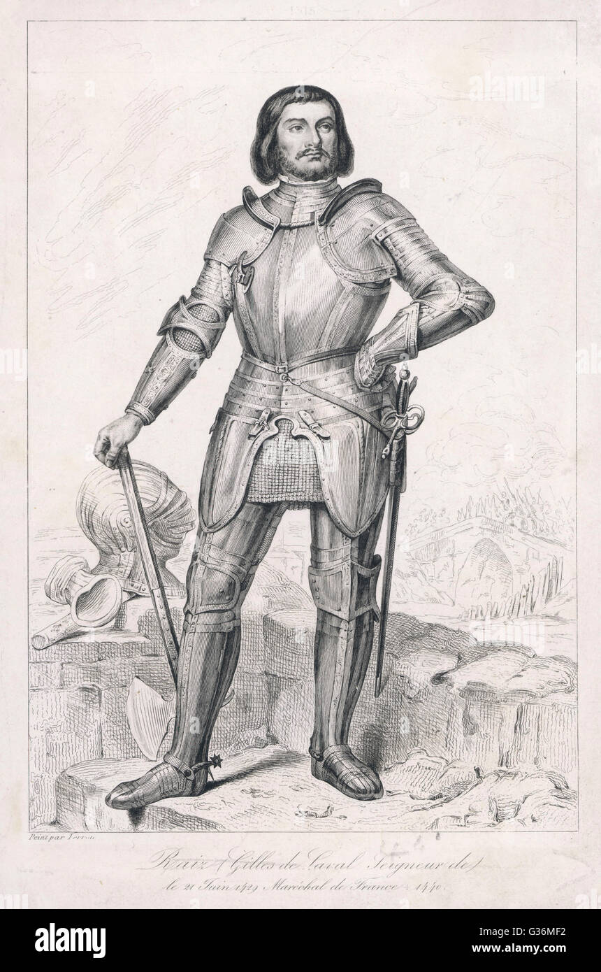 Gilles de Rais (1404-1440) il maresciallo di Francia e il presunto mago Foto Stock